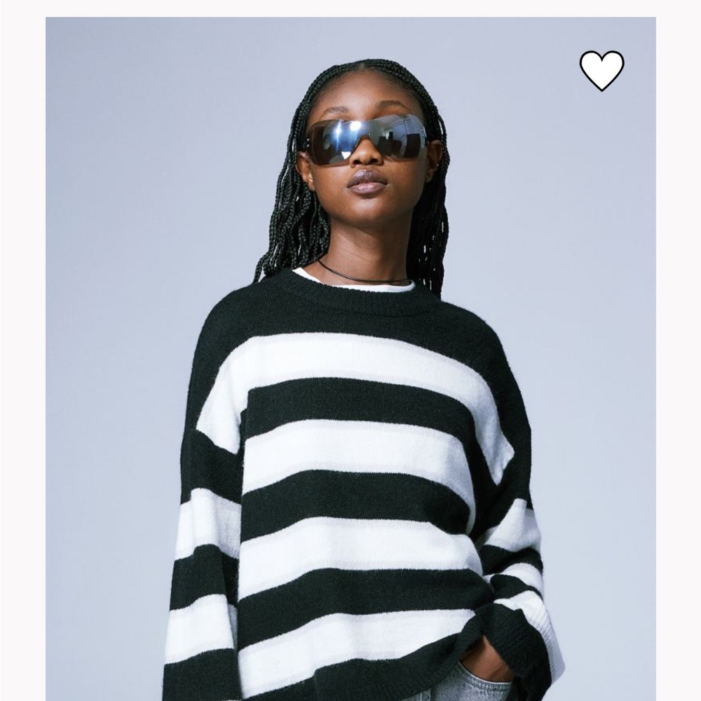 H&M Black and White Striped Sweater